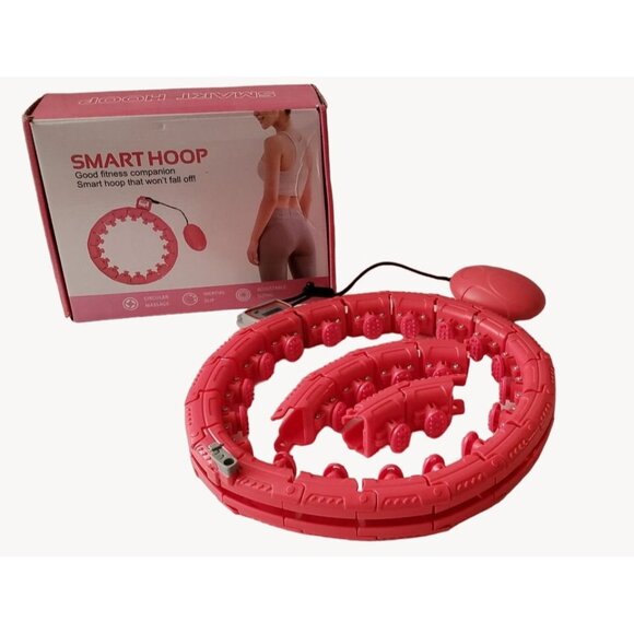 NEW Smart Hoop Pink Weighted Hula Hoop for Adults Weight Loss, 24 Knots - Picture 1 of 5